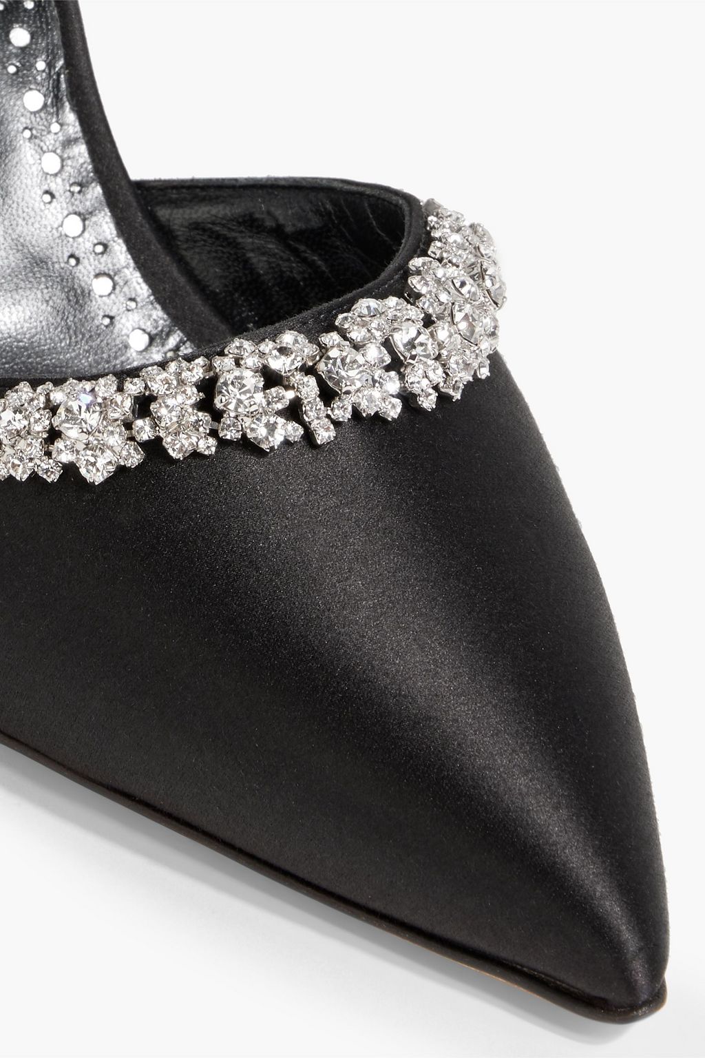 MANOLO BLAHNIK Vedadamu 90 crystal-embellished satin mules