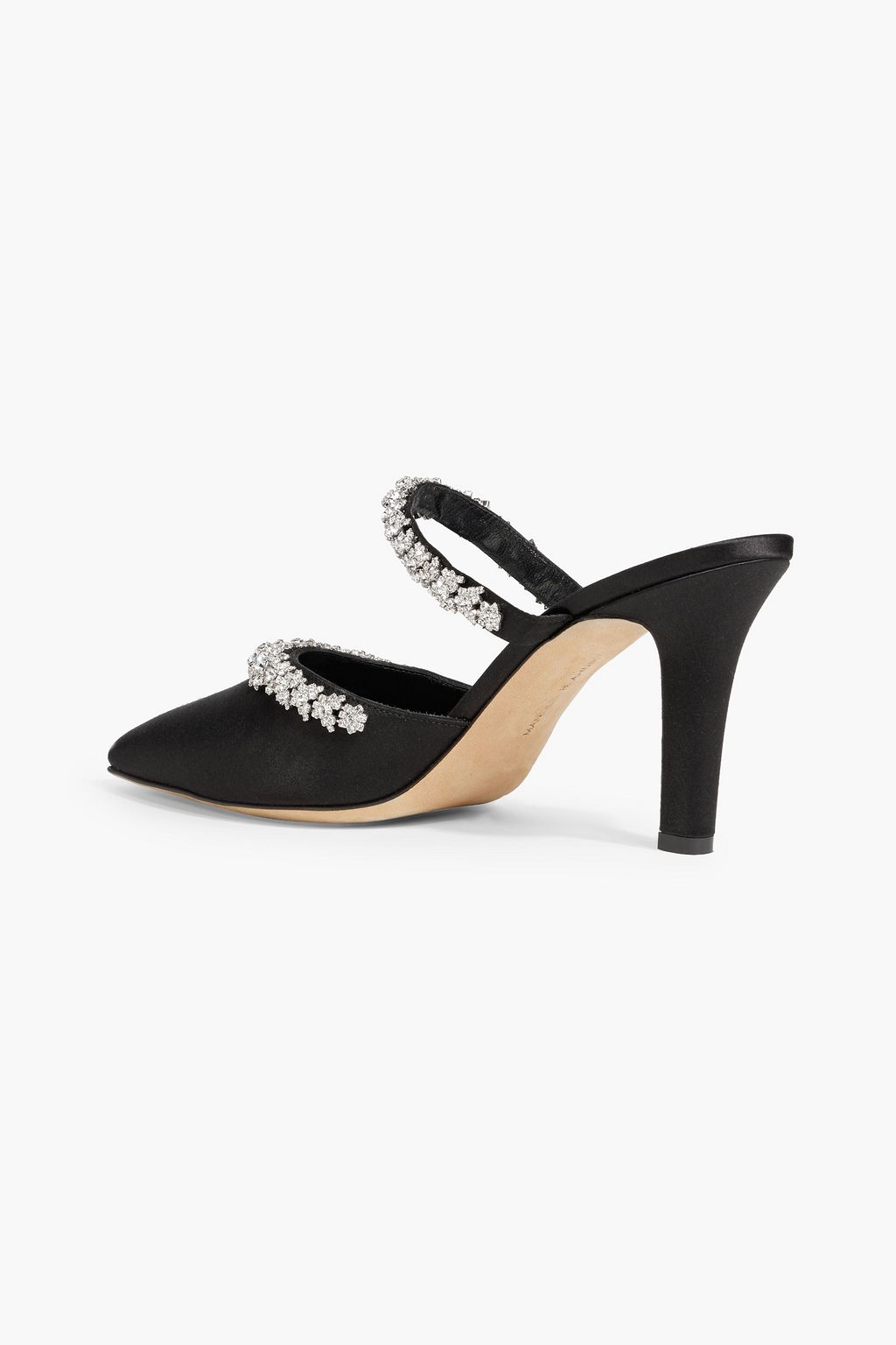 MANOLO BLAHNIK Vedadamu 90 crystal-embellished satin mules