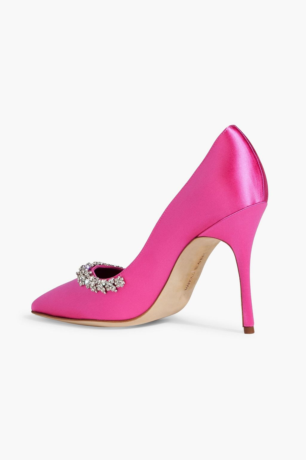 MANOLO BLAHNIK Olarana 105 crystal-embellished satin pumps