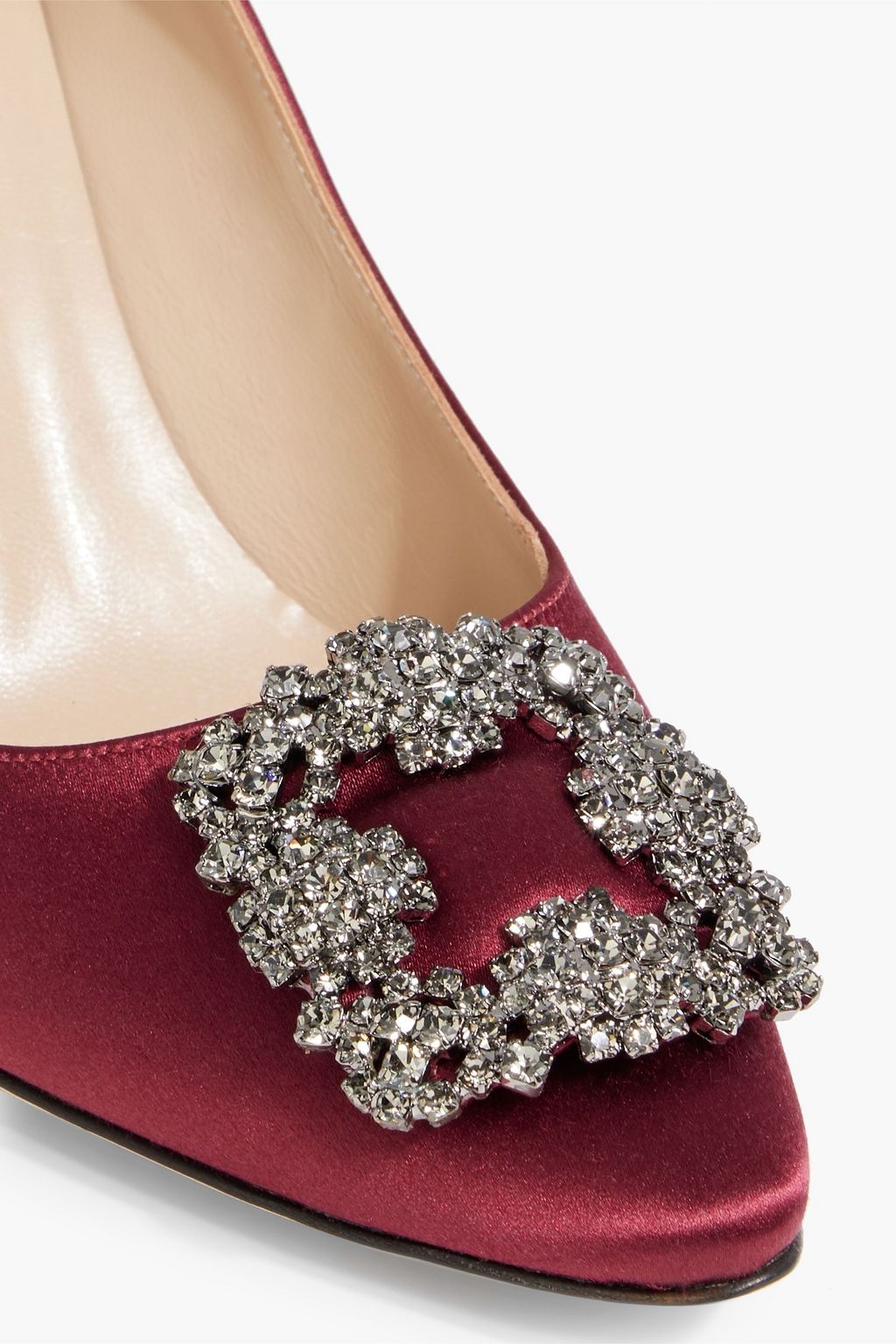 MANOLO BLAHNIK Hangisi 70 crystal-embellished satin pumps