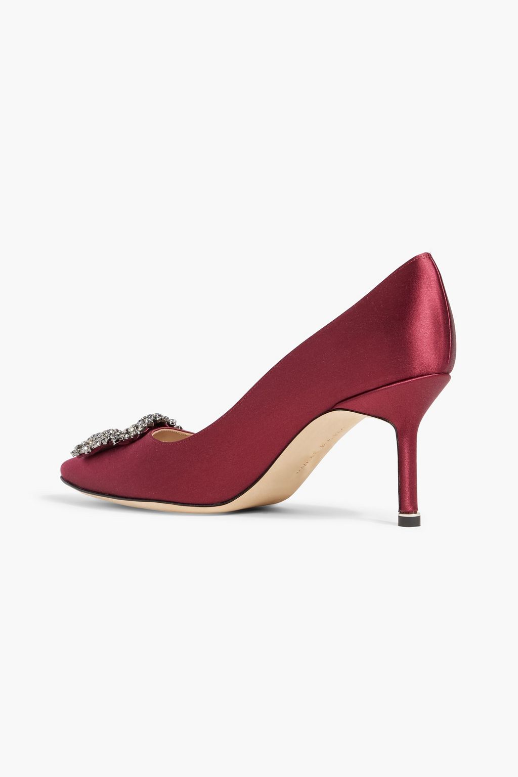 MANOLO BLAHNIK Hangisi 70 crystal-embellished satin pumps