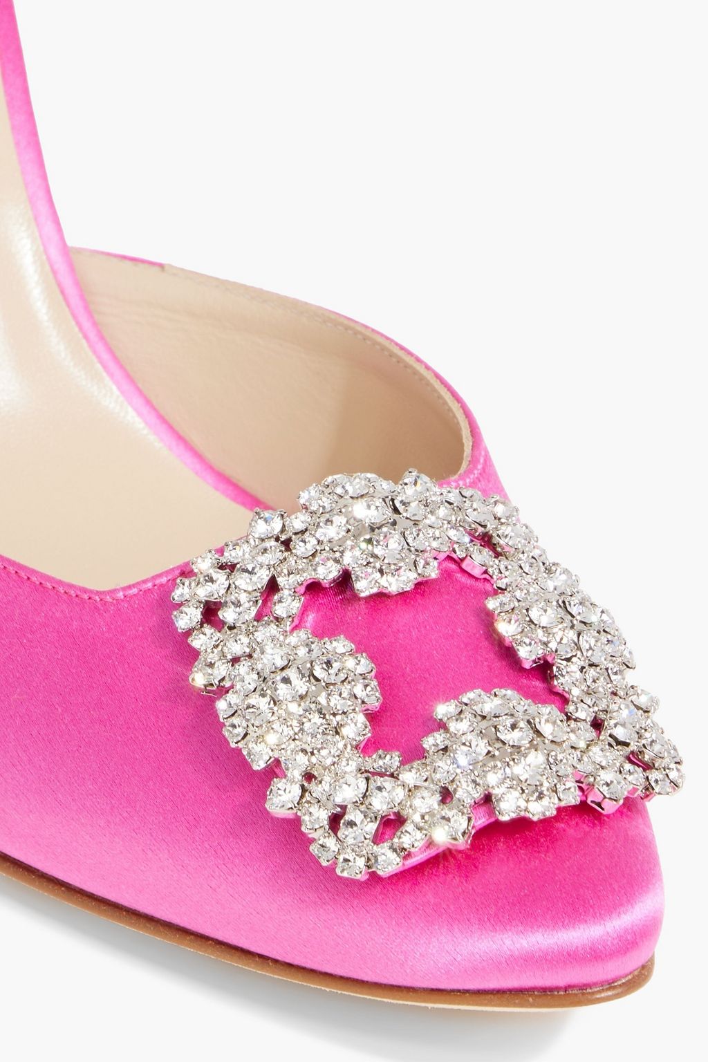 MANOLO BLAHNIK Hangisimu 70 crystal-embellished satin mules