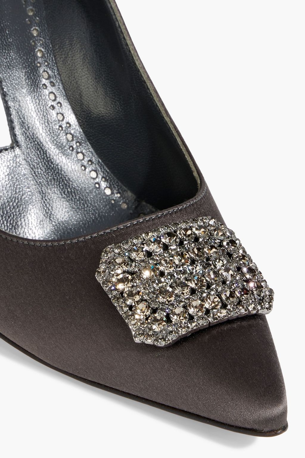 MANOLO BLAHNIK Floritanuhi 90 crystal-embellished satin pumps