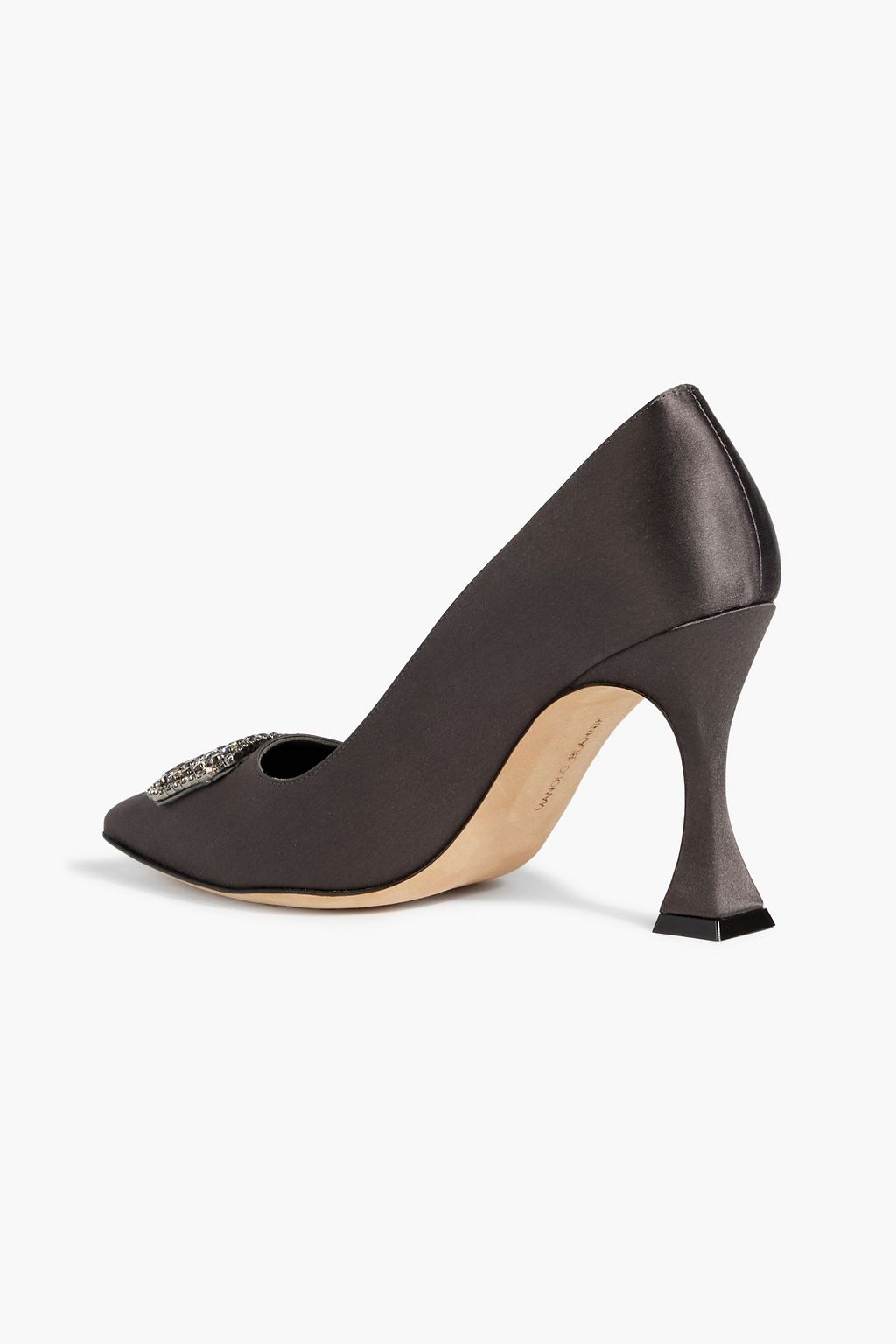 MANOLO BLAHNIK Floritanuhi 90 crystal-embellished satin pumps