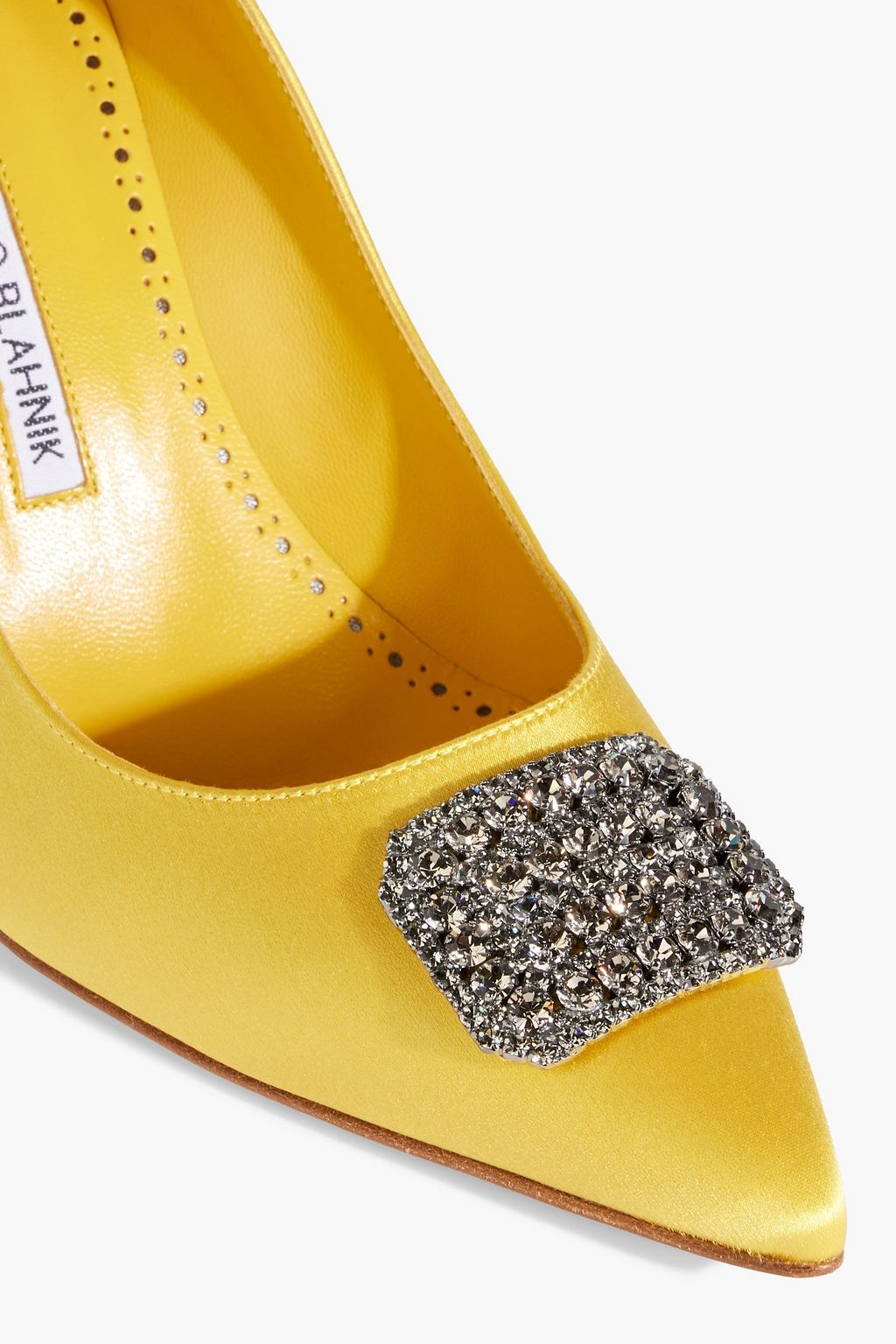MANOLO BLAHNIK Floritanuhi 90 crystal-embellished satin pumps