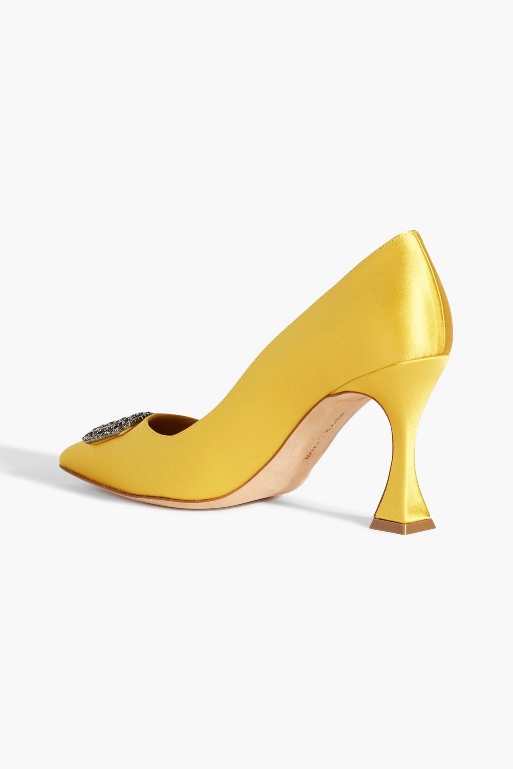 MANOLO BLAHNIK Floritanuhi 90 crystal-embellished satin pumps