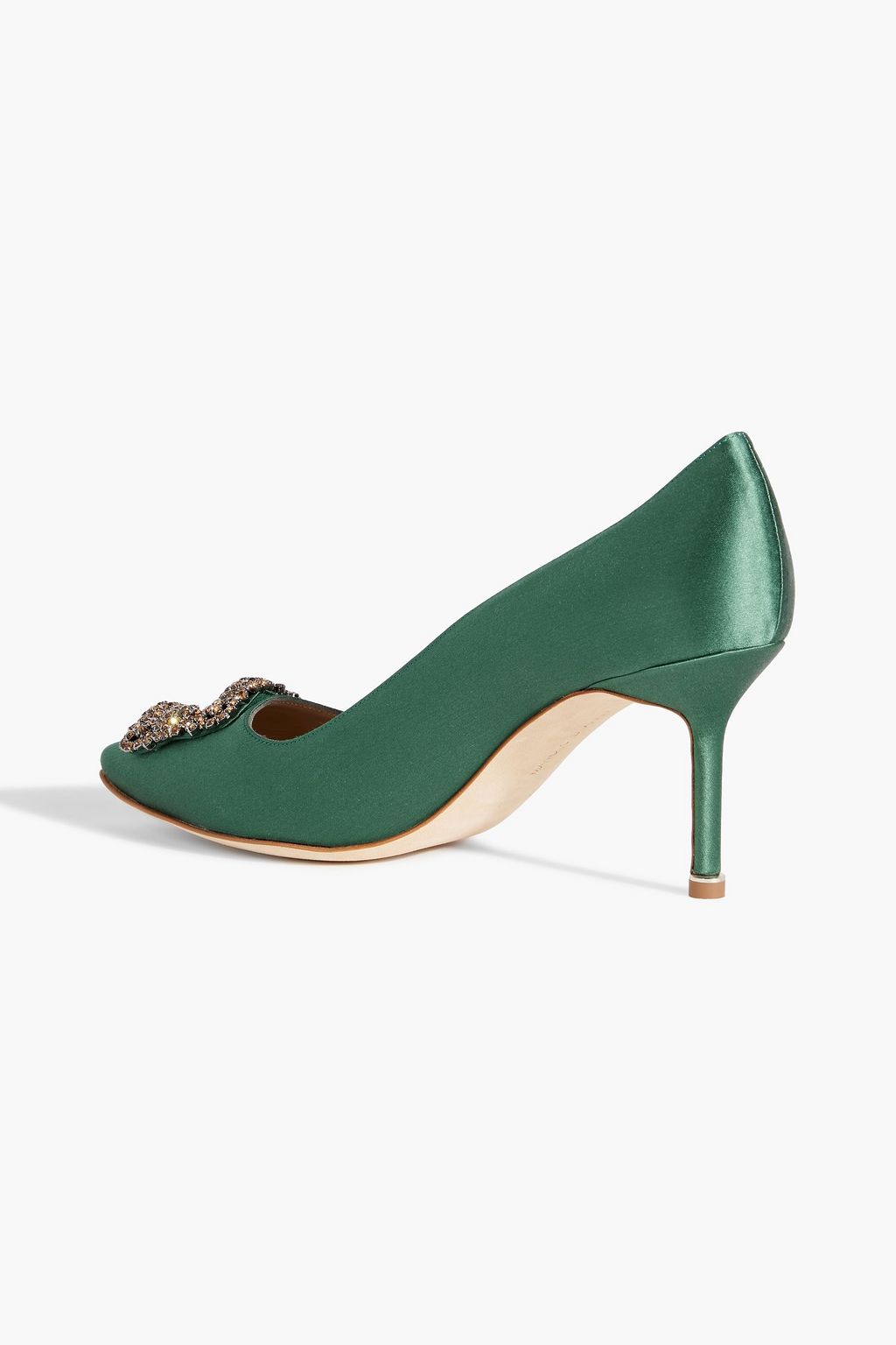 MANOLO BLAHNIK Hangisi 70 crystal-embellished satin pumps
