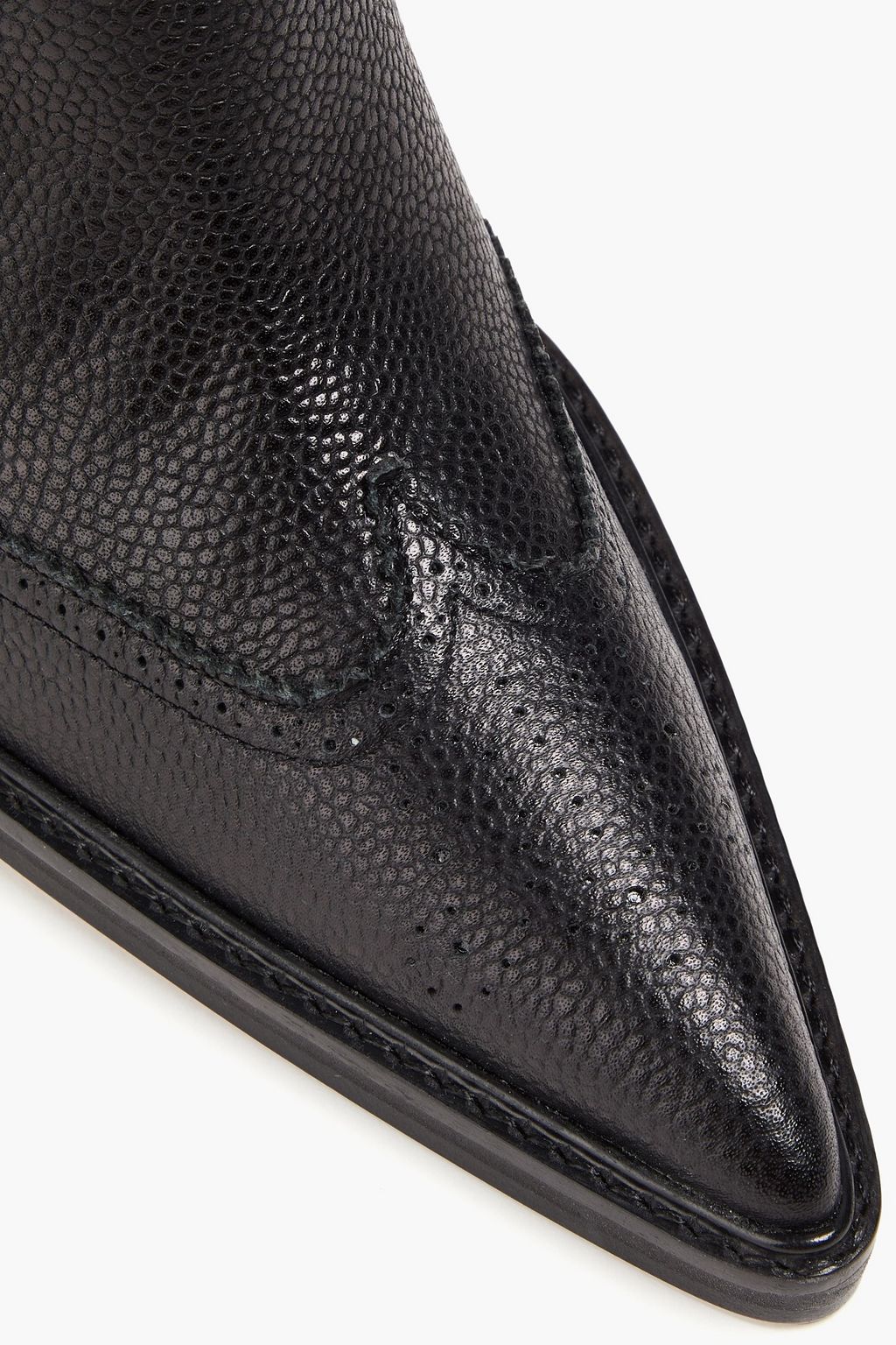 THOM BROWNE Perforated pebbled-leather ankle boots