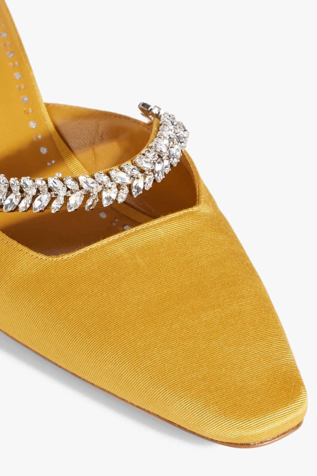 MANOLO BLAHNIK Kanembamu 50 crystal-embellished grosgrain mules