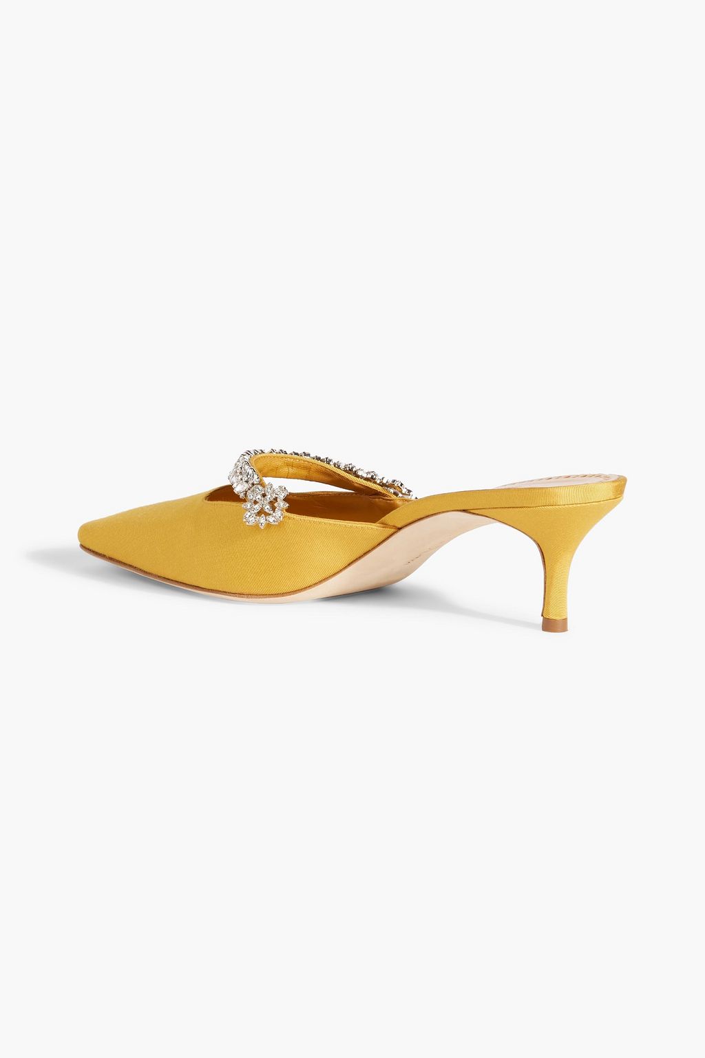 MANOLO BLAHNIK Kanembamu 50 crystal-embellished grosgrain mules