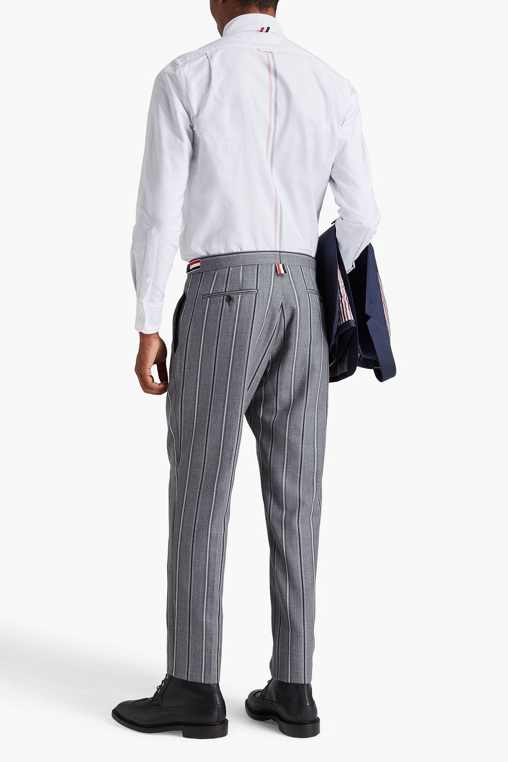 THOM BROWNE Gestreifte Hose aus Woll-Twill