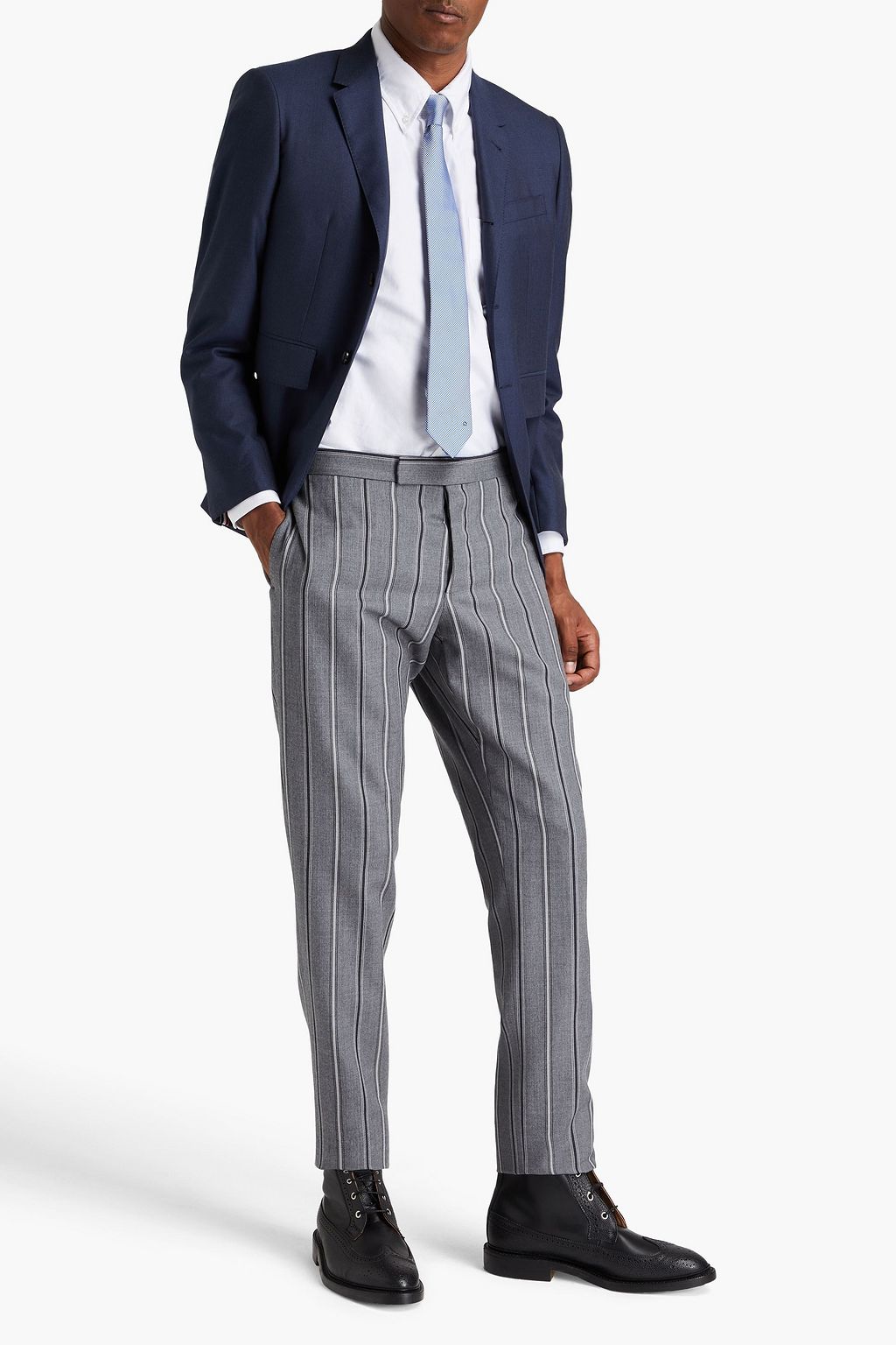 THOM BROWNE Gestreifte Hose aus Woll-Twill