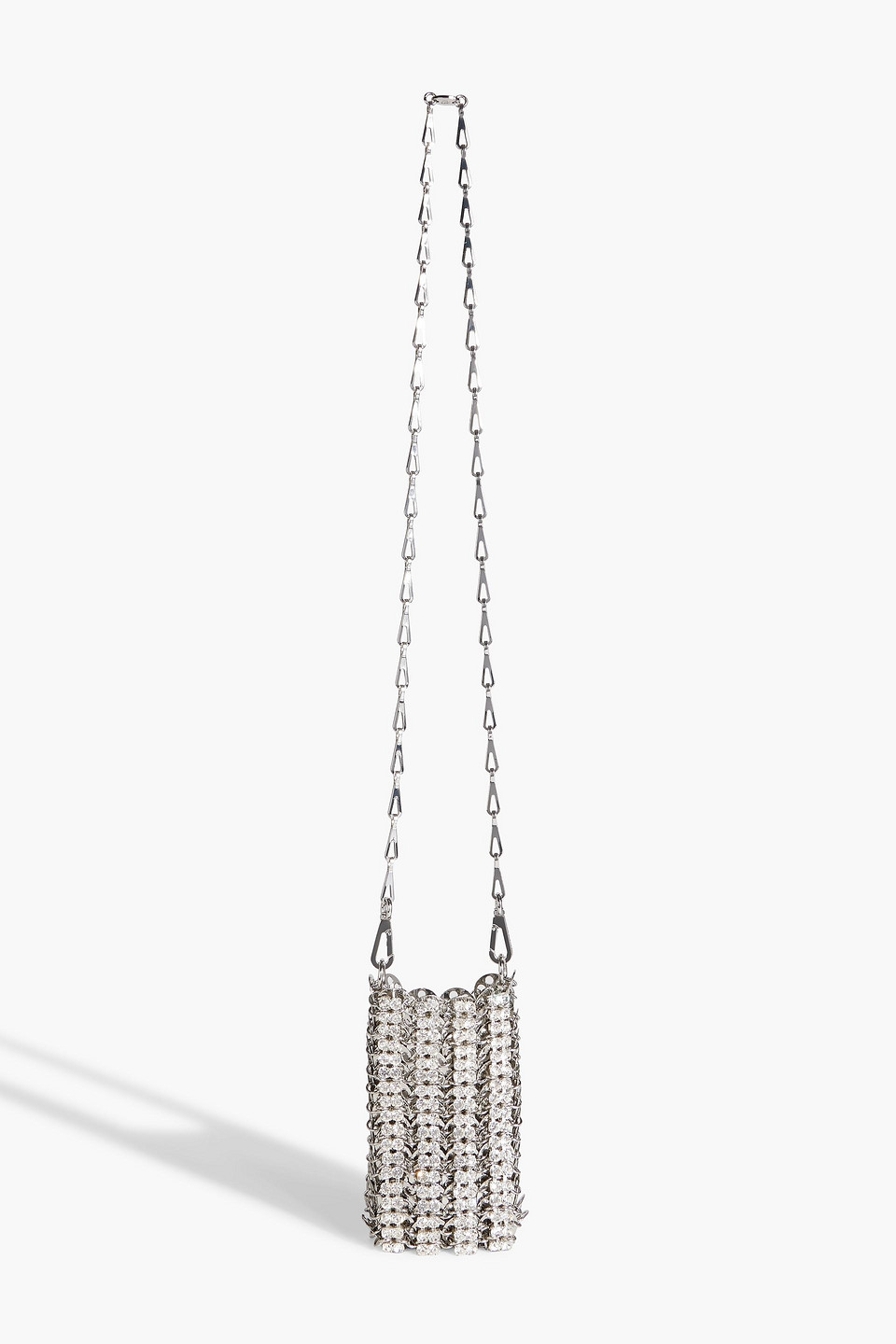 Rabanne 1969 Mini Crystal-embellished Chainmail Shoulder Bag In Silver
