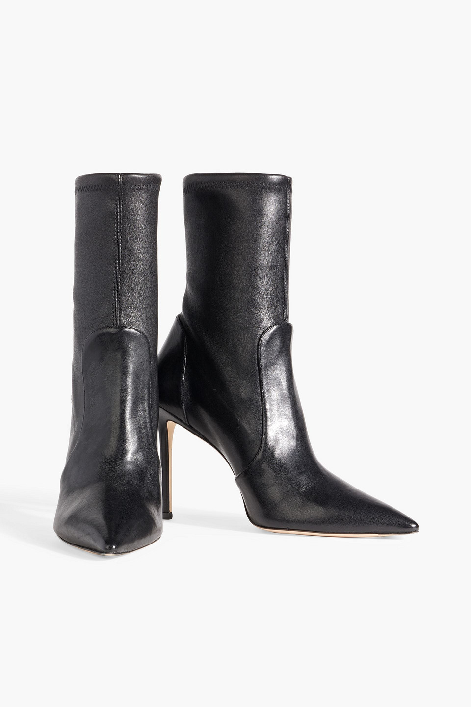 Stuart Weitzman Stuart 100 Leather Ankle Boots In Black