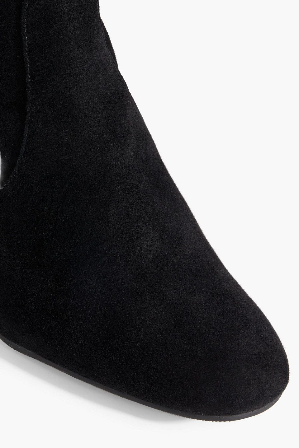 Stuart Weitzman Allshine 60 Crystal-embellished Suede Ankle Boots In Black