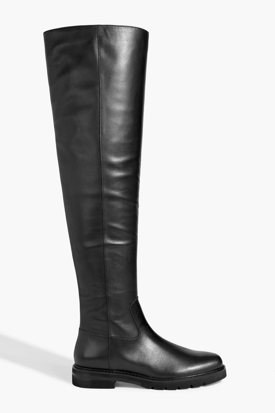 Stuart Weitzman Chicago Leather Over-the-knee Boots In Black