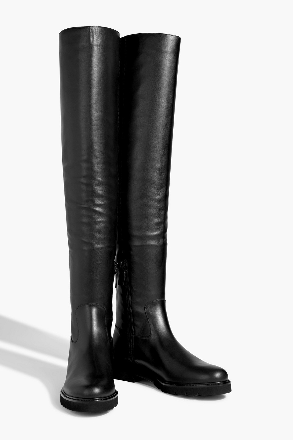 Stuart Weitzman Chicago Leather Over-the-knee Boots In Black
