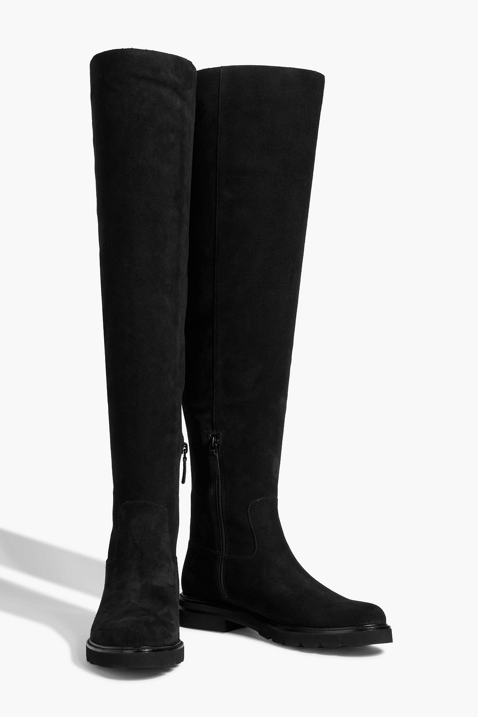 Stuart Weitzman Chicago Suede Over-the-knee Boots In Black