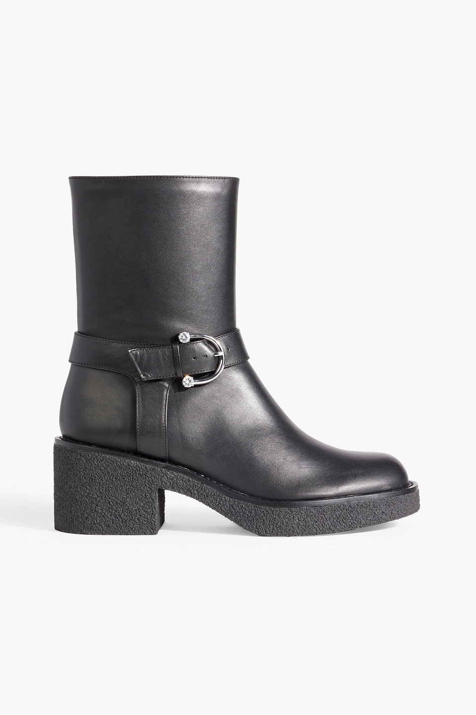 Stuart Weitzman Buckled Leather Ankle Boots In Black