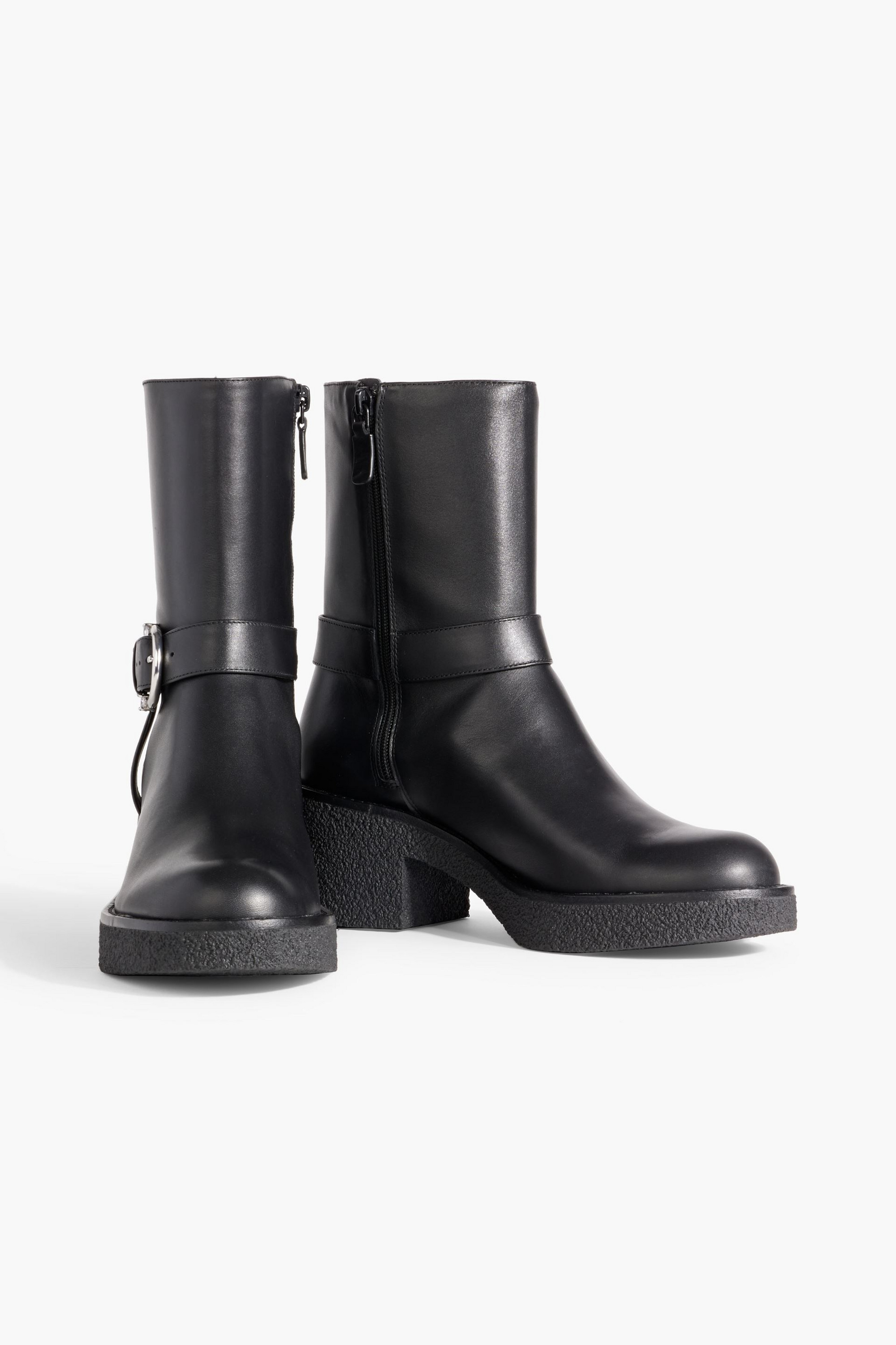 Stuart Weitzman Mountain Buckle leather ankle boots