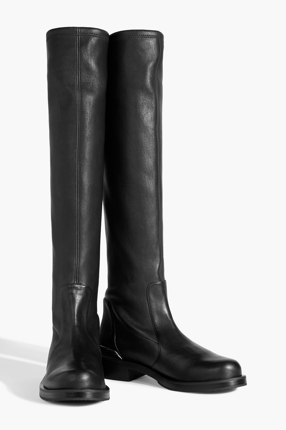 Stuart Weitzman Leather Over-the-knee Boots In Black