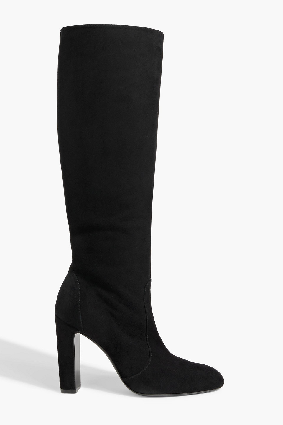 Shop Stuart Weitzman Vida 100 Suede Knee Boots In Black