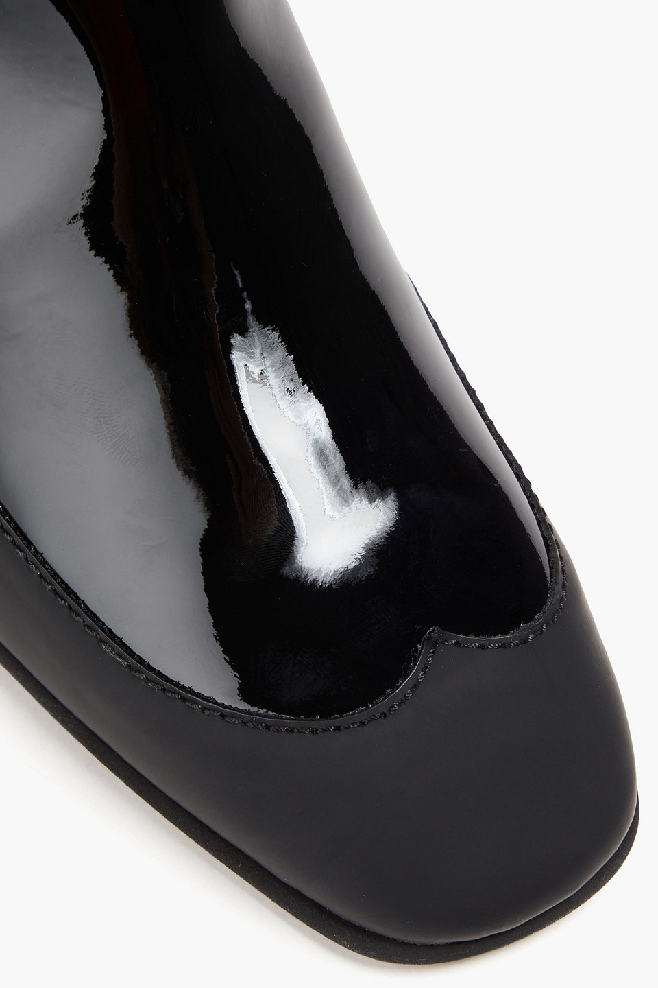 Thom Browne Matte And Patent Leather Ankle Boots In Black