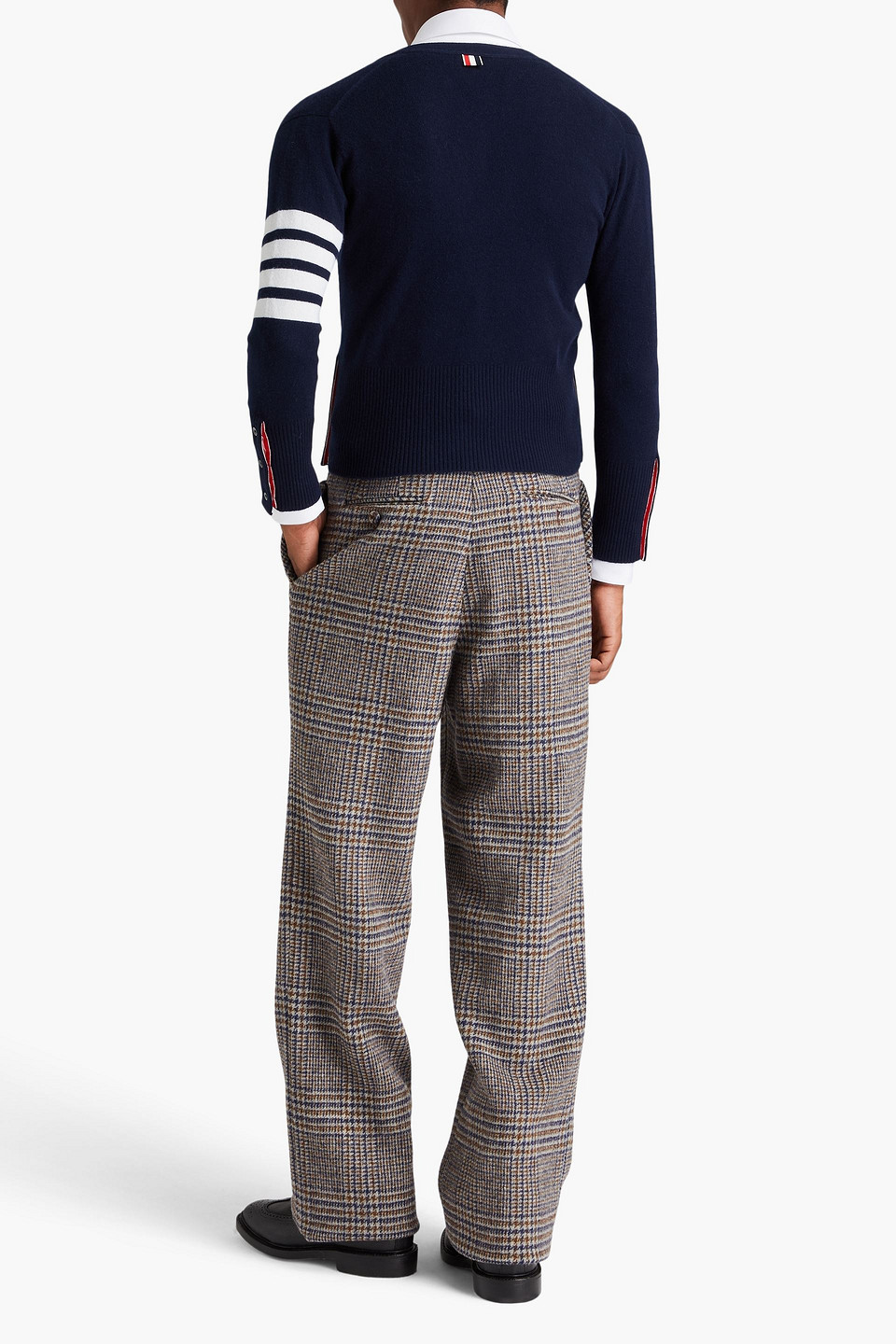 Thom Browne Prince Of Wales Checked Wool-tweed Pants In Brown