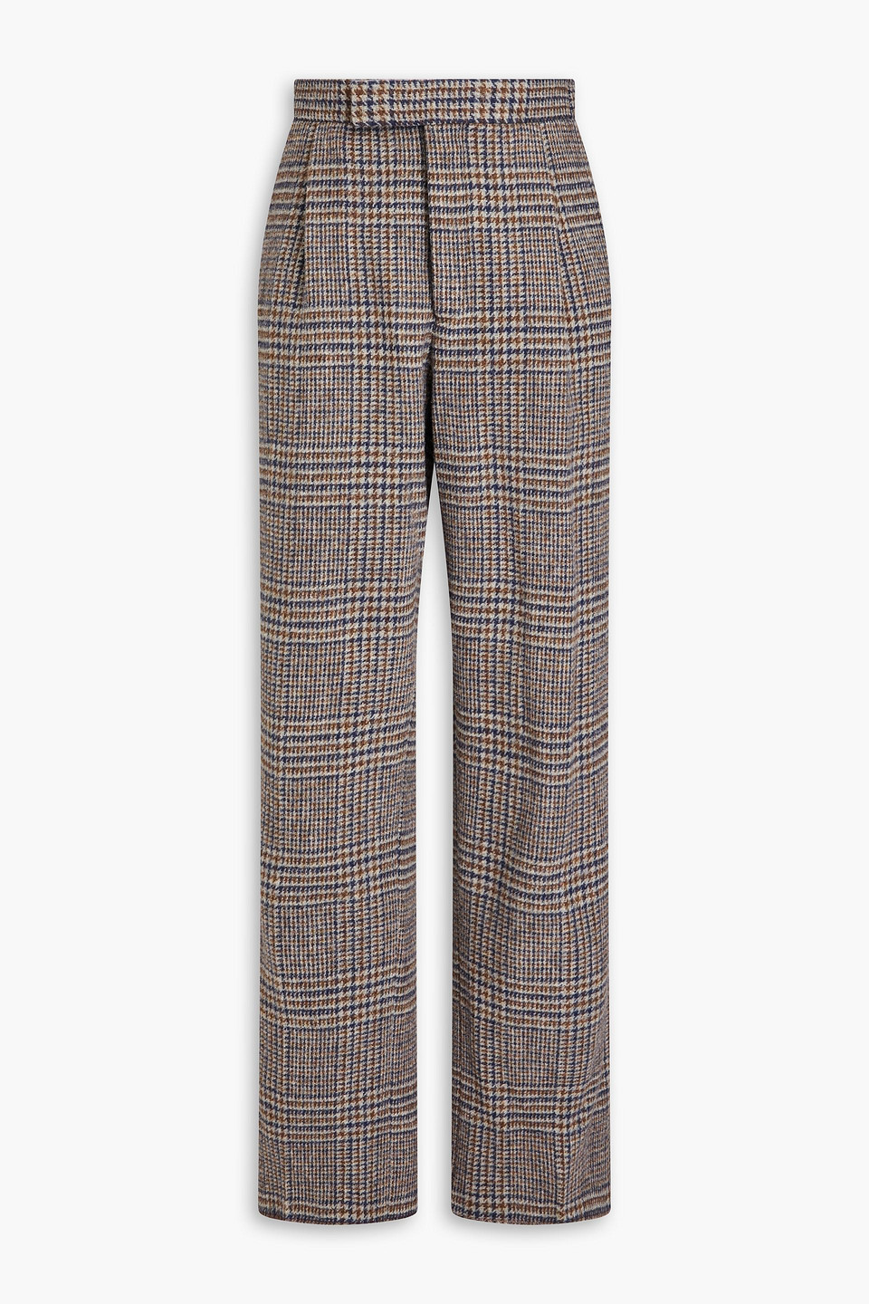 Thom Browne Prince Of Wales Checked Wool-tweed Pants In Brown