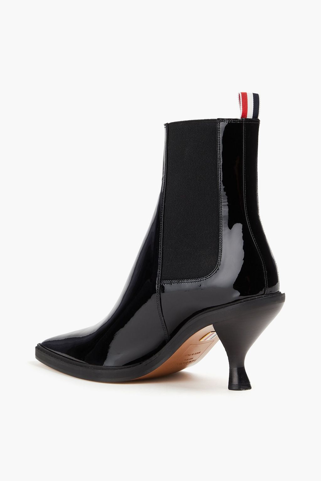 THOM BROWNE بوت بطول الكاحل مصنوع من الجلد اللامع