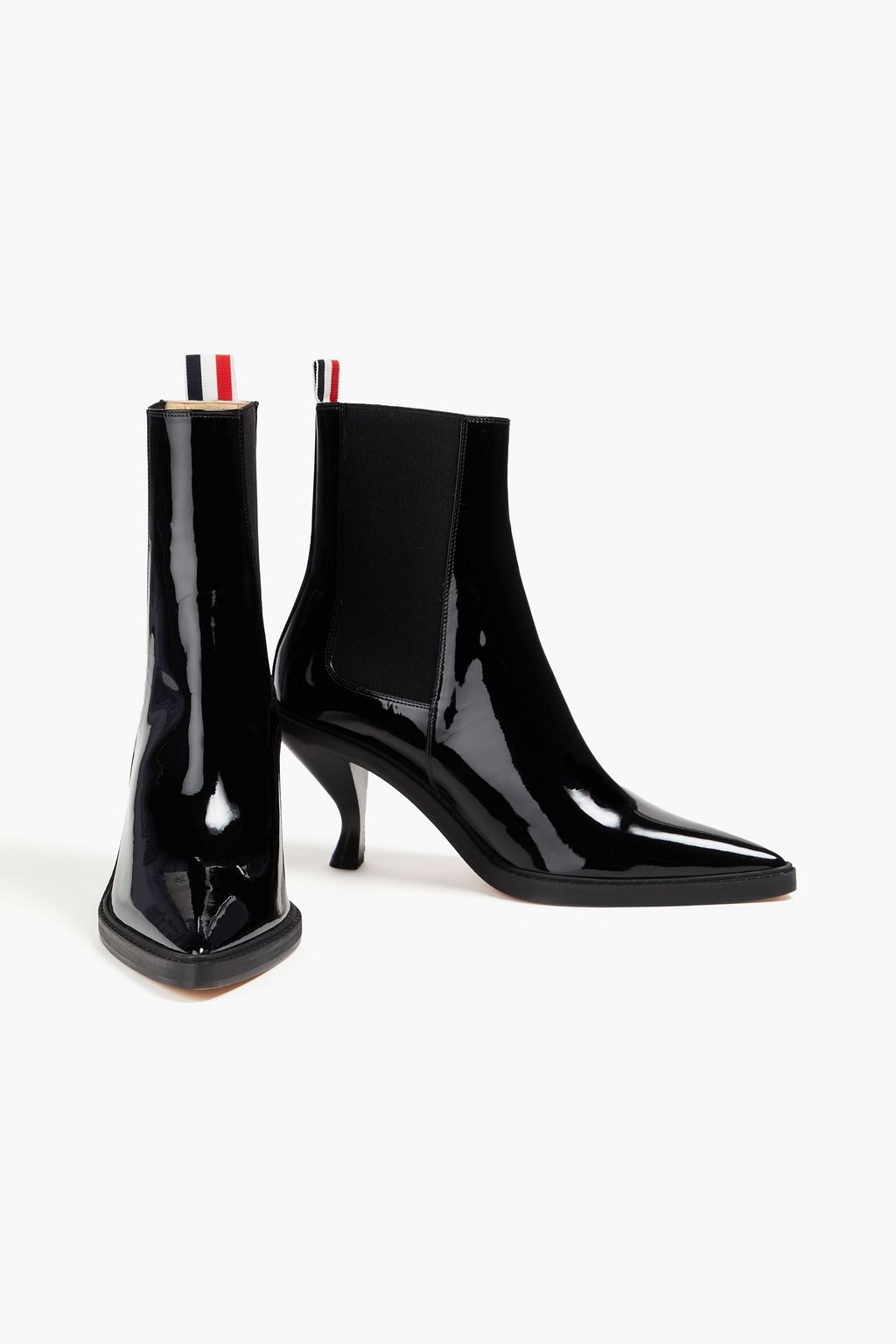 THOM BROWNE بوت بطول الكاحل مصنوع من الجلد اللامع