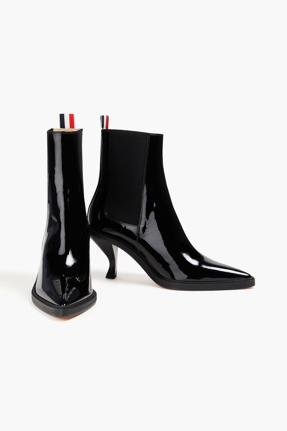 Thom Browne Patent-leather Ankle Boots In Black