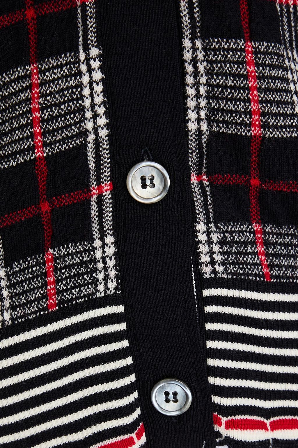 THOM BROWNE كارديغان من الصوف مزين بنقشة مربعات