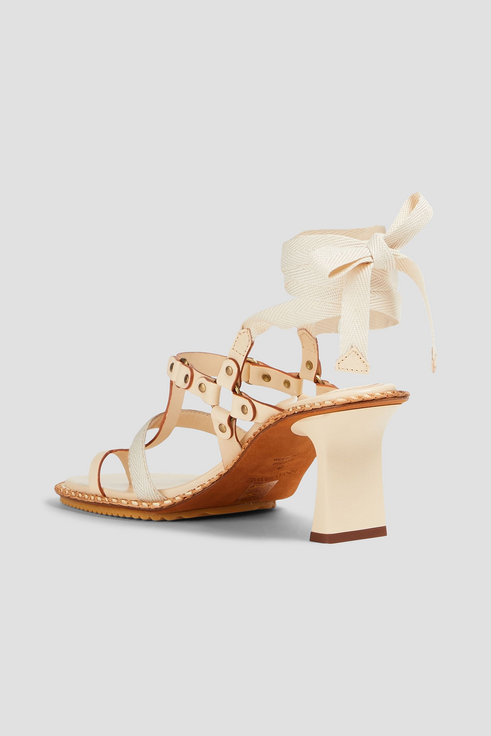 Shop Zimmermann Grosgrain And Leather Sandals In Cream