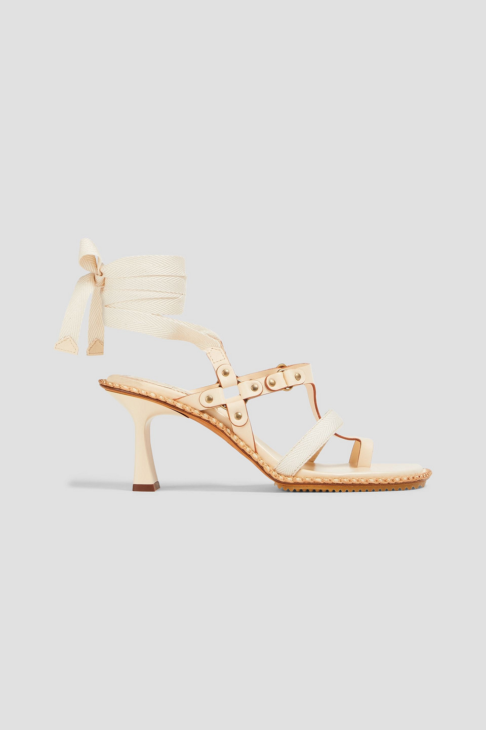 Zimmermann Grosgrain And Leather Sandals In Cream