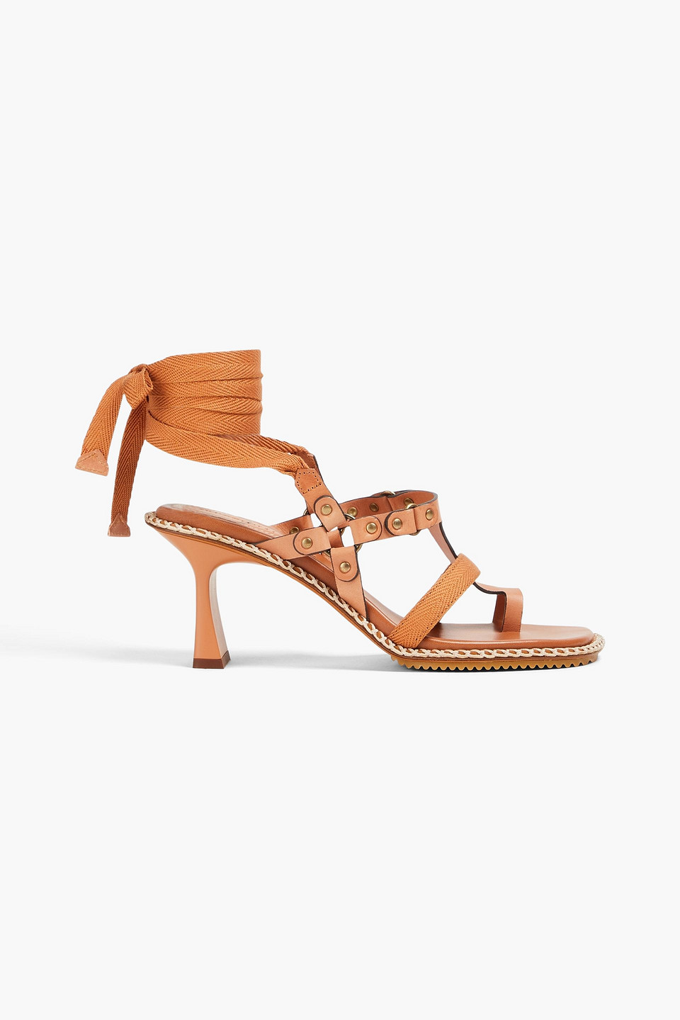 Zimmermann Grosgrain And Leather Sandals In Tan