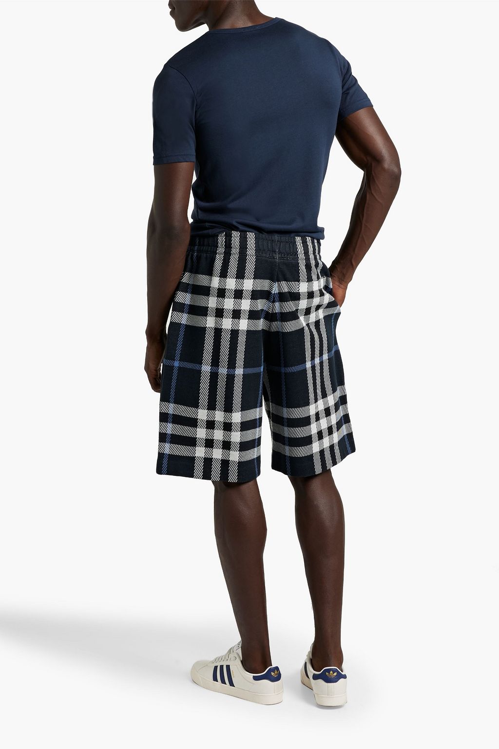 BURBERRY Checked cotton-jacqaurd shorts