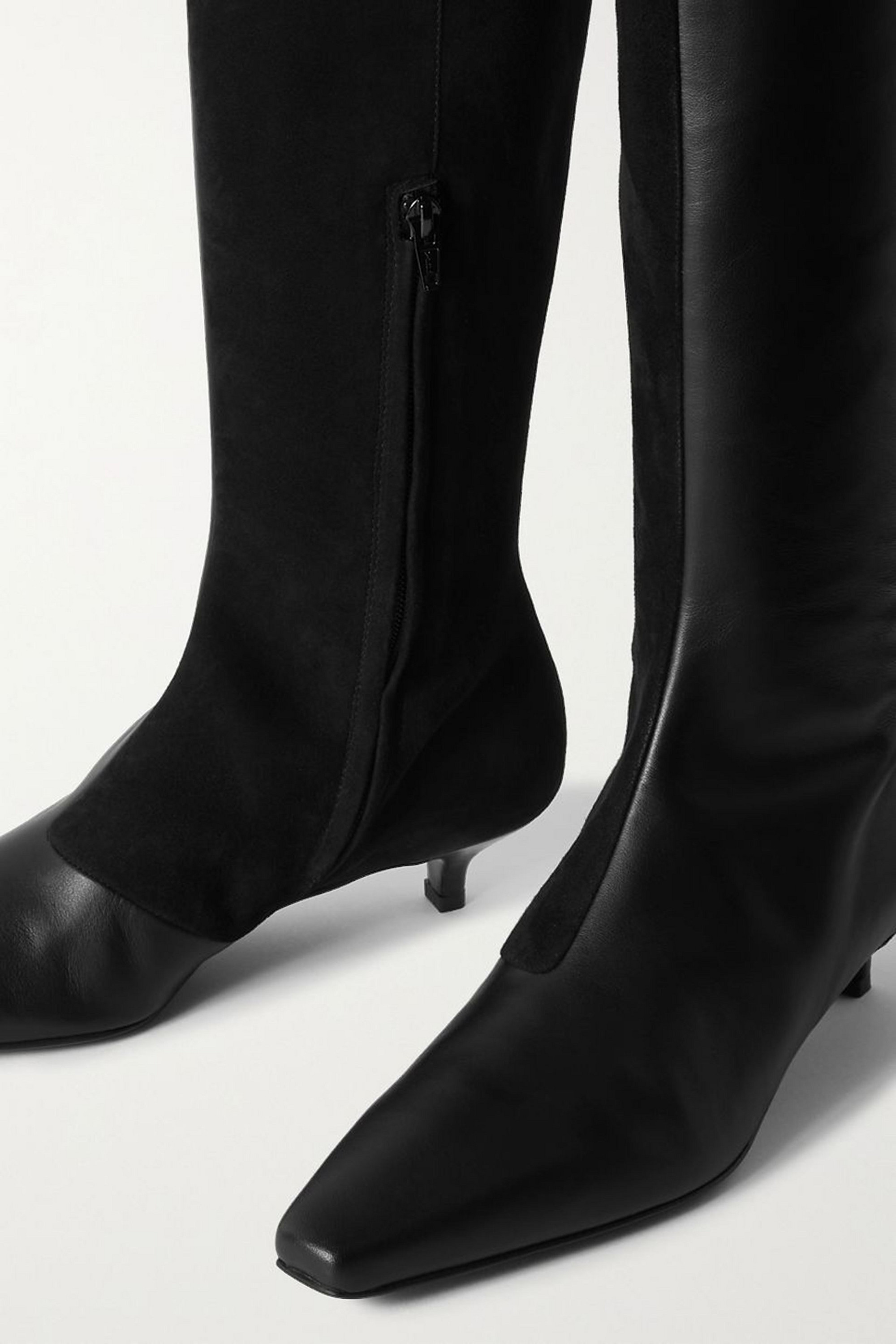 TOTEME The Slim leather and suede knee boots