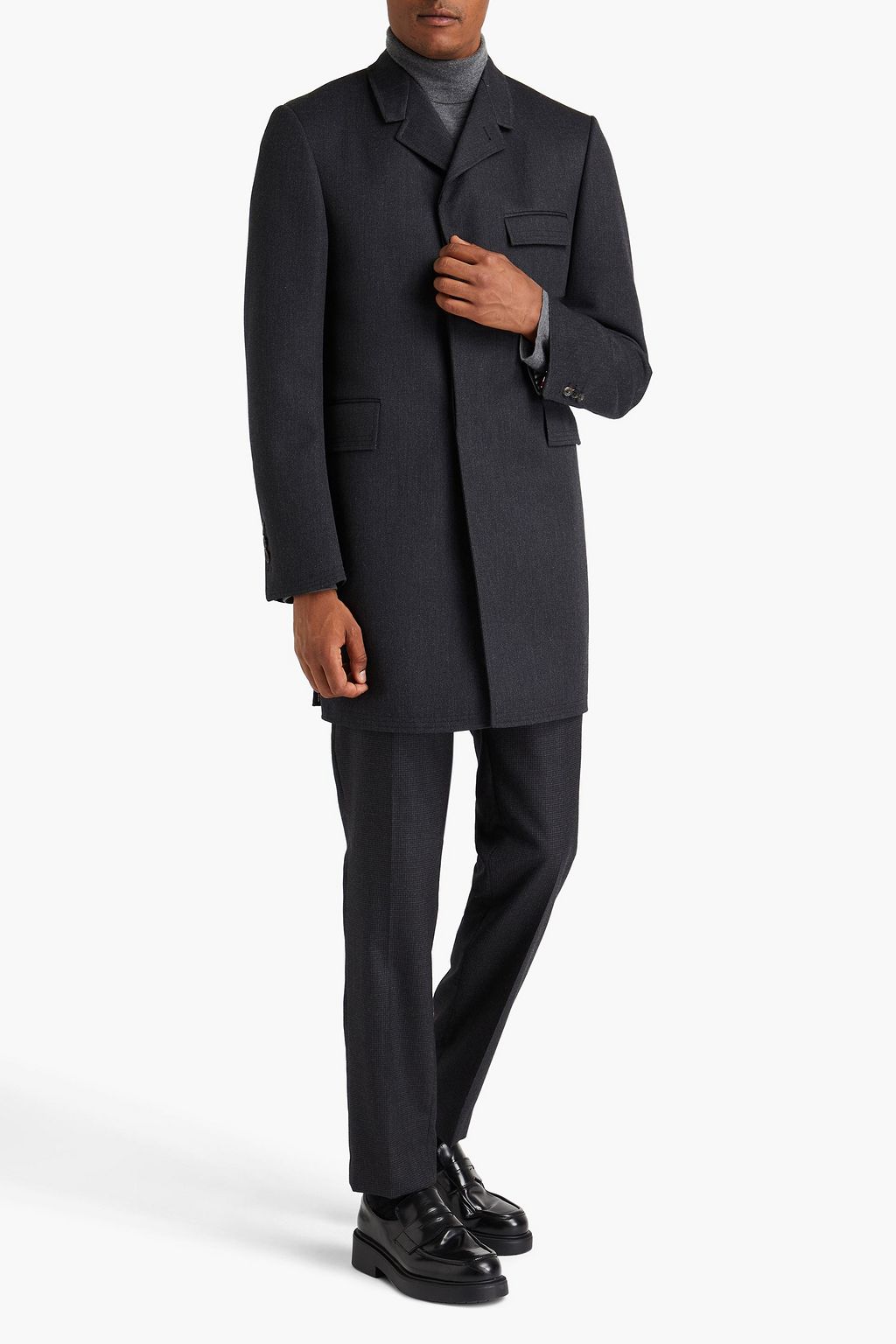 THOM BROWNE Mantel aus Woll-Twill
