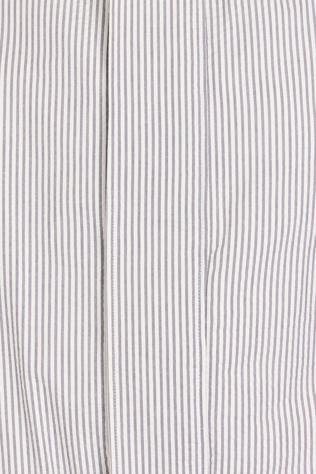 THOM BROWNE جاكيت مخطط بقبعة مصنوع من نسيج سيرساكر القطني