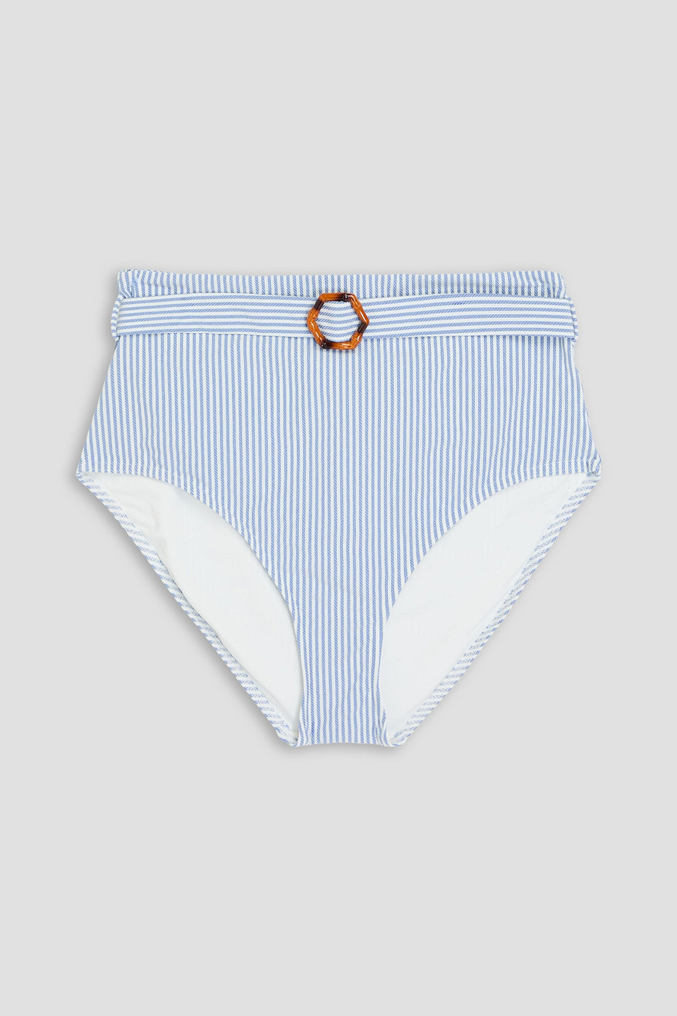 Zimmermann - Belted striped high-rise briefs - Blue - 3