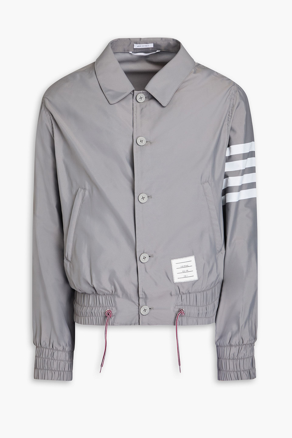 Thom Browne Striped Shell Jacket In Gray