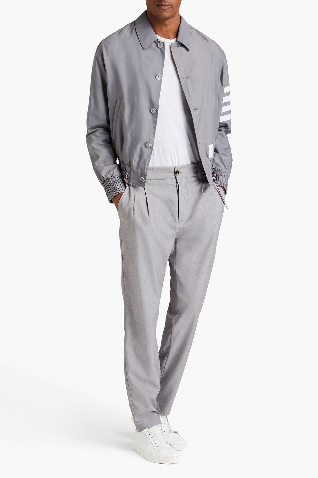 THOM BROWNE 스트라이프 쉘 재킷
