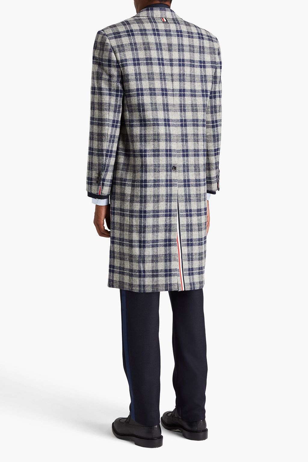 THOM BROWNE 체크 울 트위드 코트
