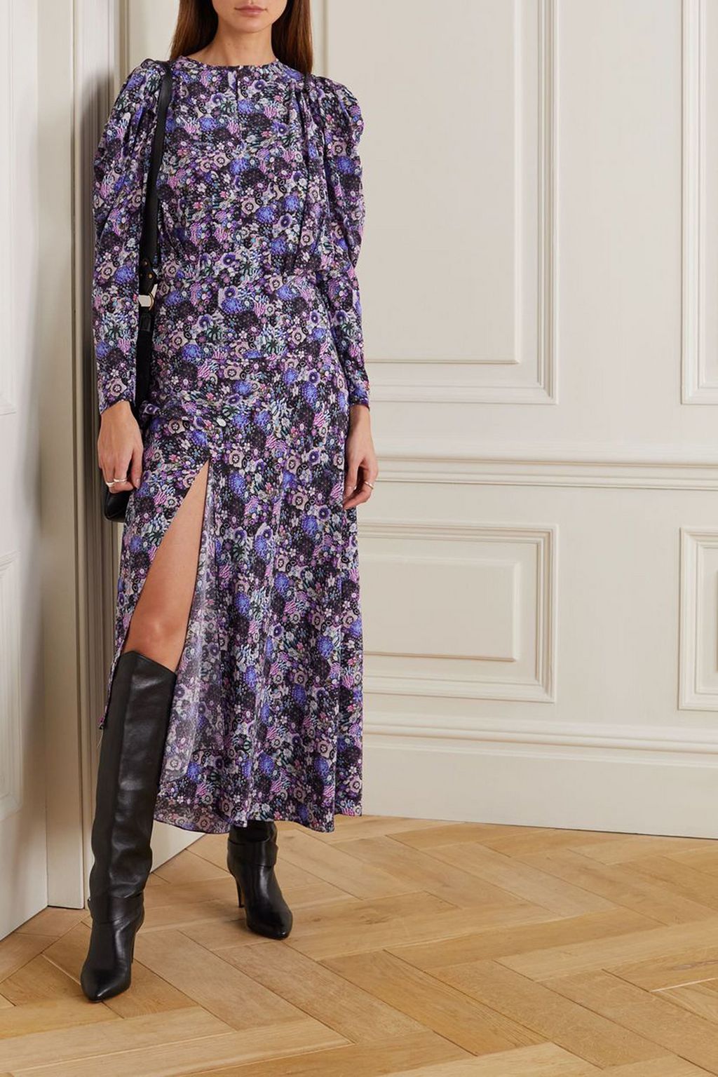ISABEL MARANT 사쿠라 플로럴 프린트 실크 혼방 스커트