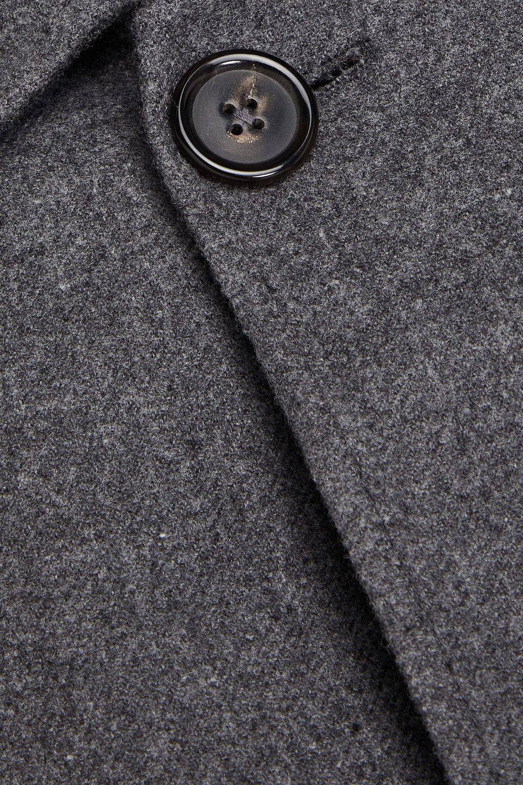 THOM BROWNE Striped wool and cashmere-blend felt coat