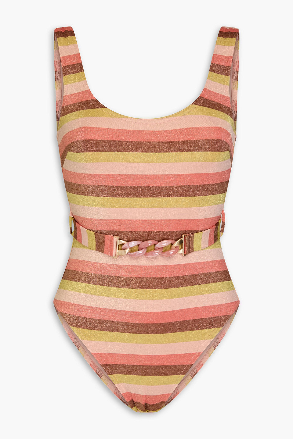 Zimmermann Striped Swimsuit In Pink