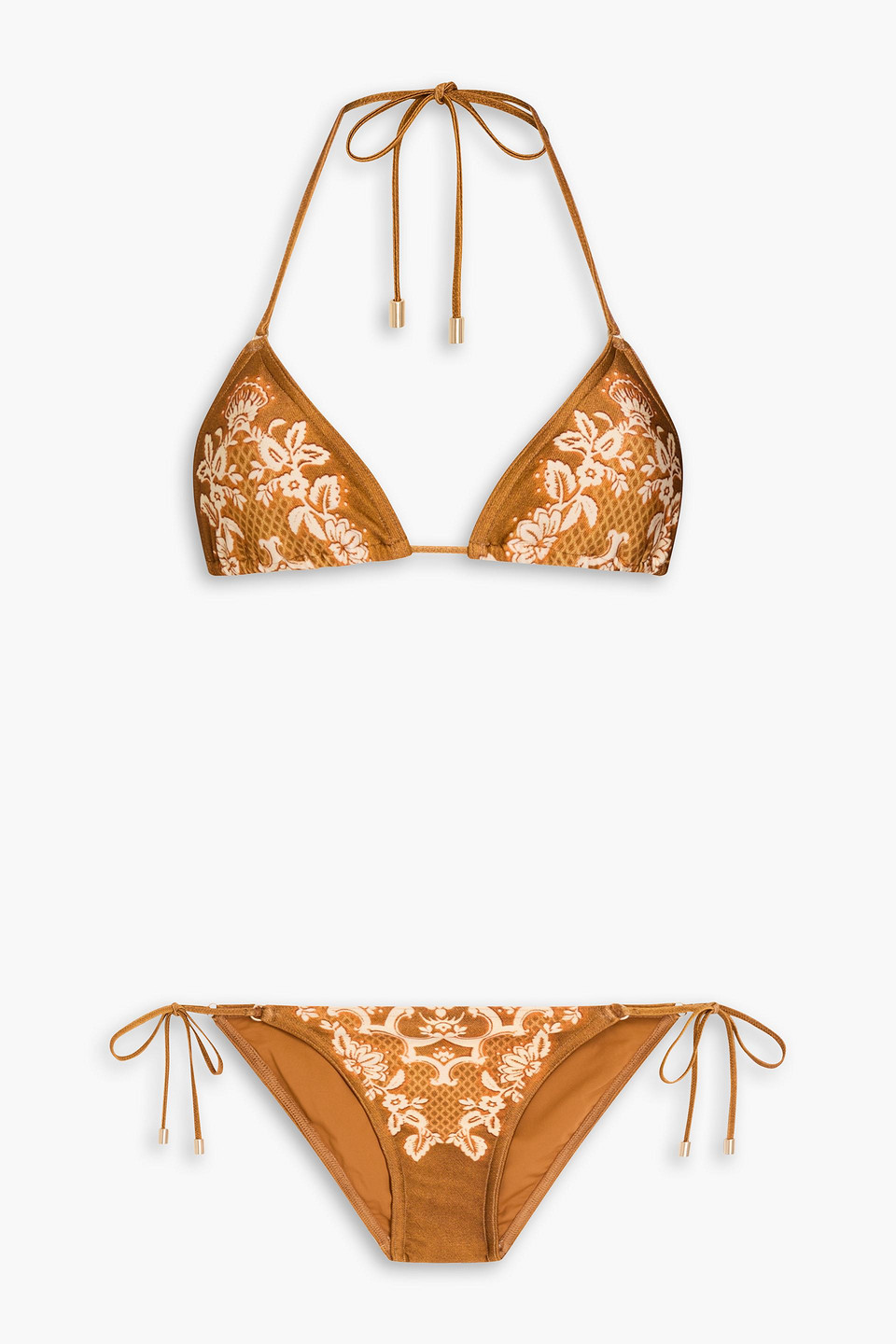 Zimmermann Raie Printed Triangle Bikini Set In Multicolor