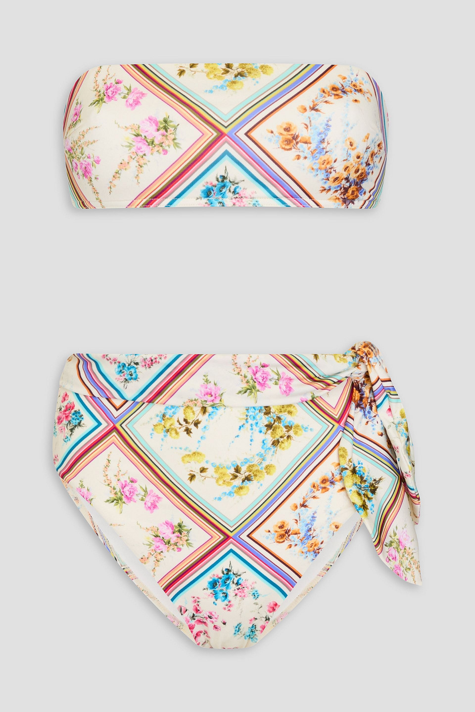 Zimmermann Halcyon Floral Bikini In Ecru