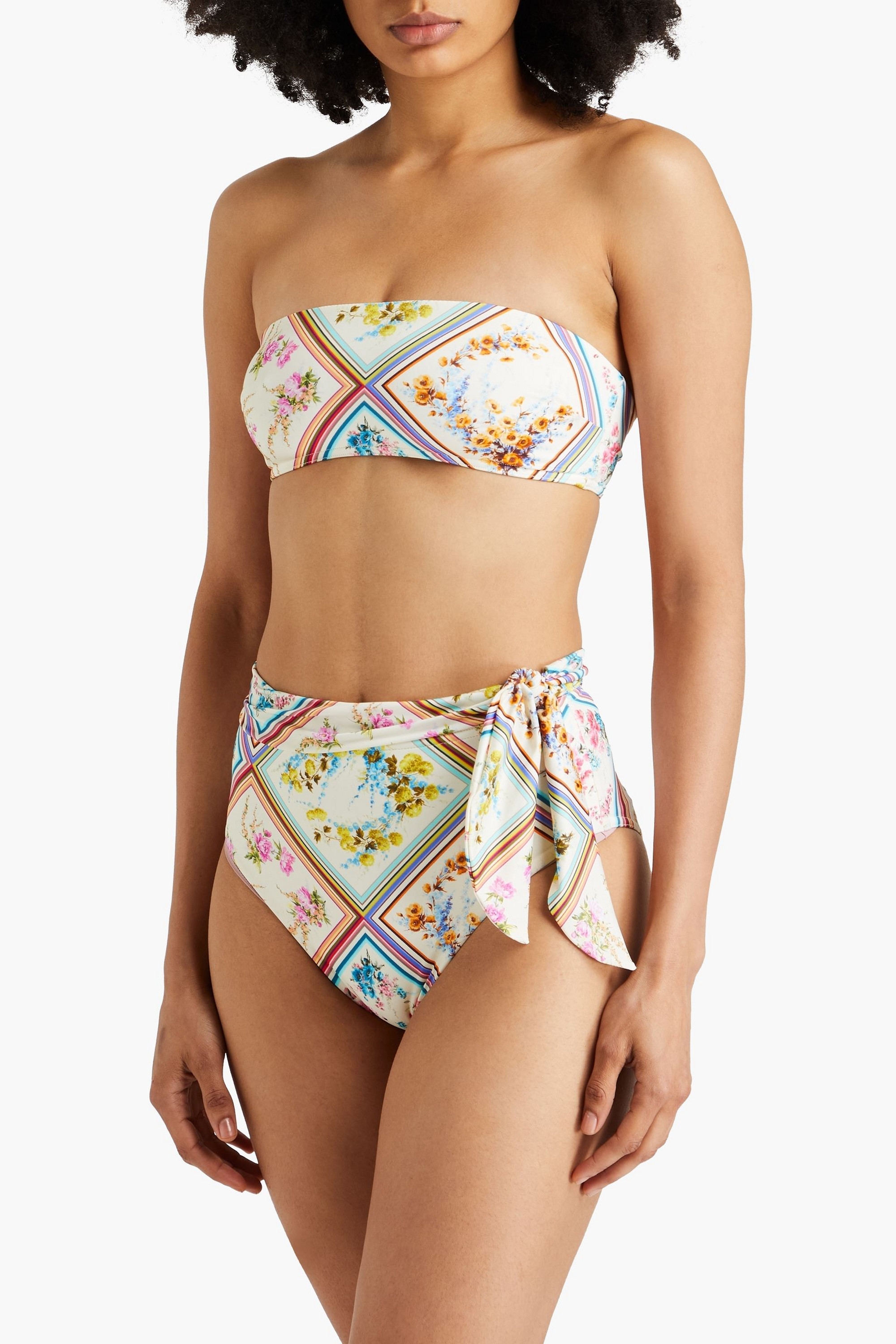 Zimmermann Printed bandeau bikini